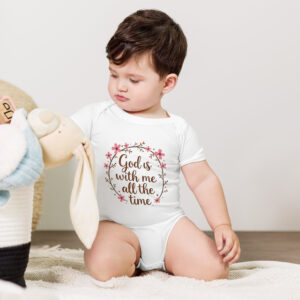 Baby Short Sleeve One Piece God is With Me All the Time