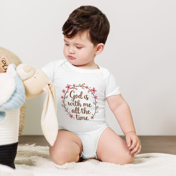 Baby Short Sleeve One Piece God is With Me All the Time